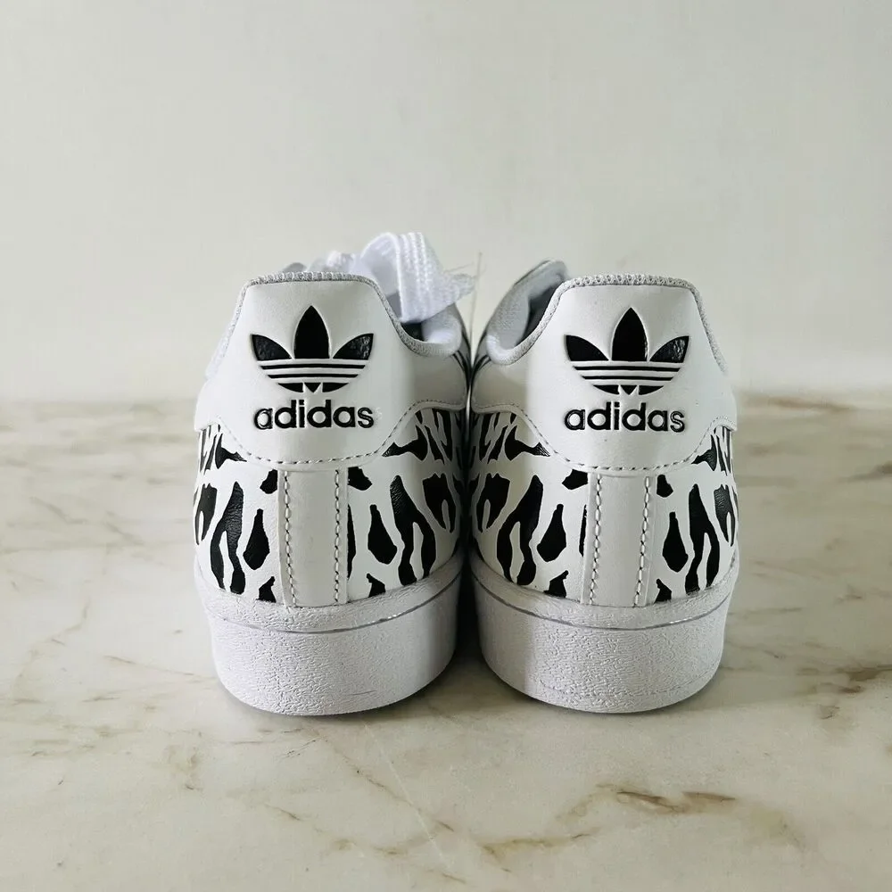 ADIDAS Originals Superstar Cheetah Print Sneakers Cloud White / Core Black- US 8